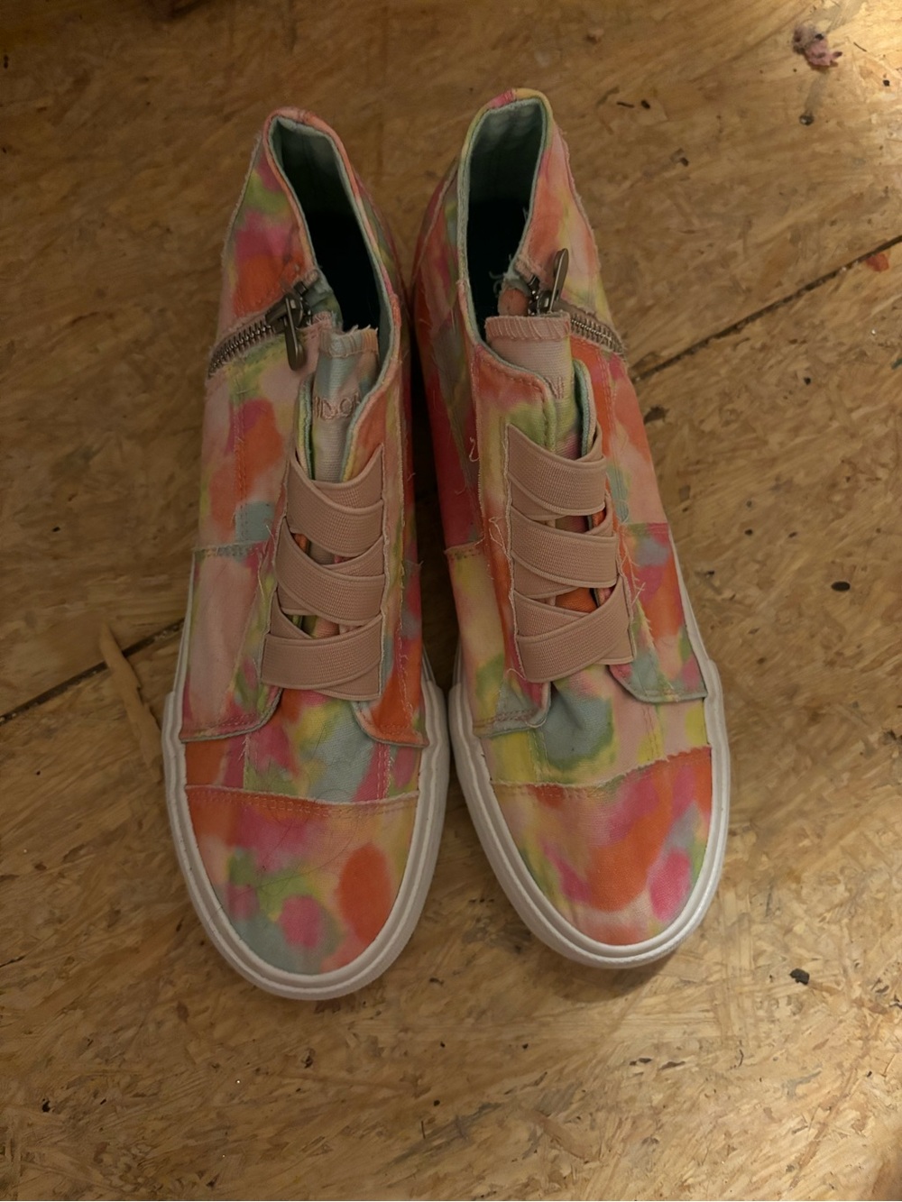 Jenn Ardor Tie-Dye Pastel High-Top Sneakers - Pink, Orange, Green, Blue
